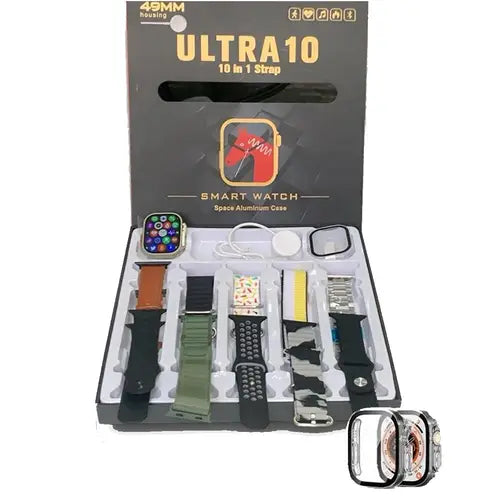 10 in 1 Ultra Smart Watch with 10 straps